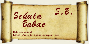 Sekula Babac vizit kartica